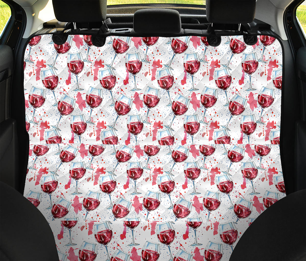 Splash Wine Pattern Print Pet Car Back Seat Cover