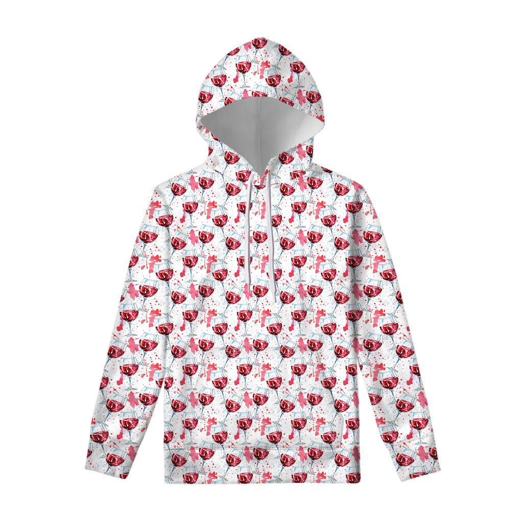 Splash Wine Pattern Print Pullover Hoodie
