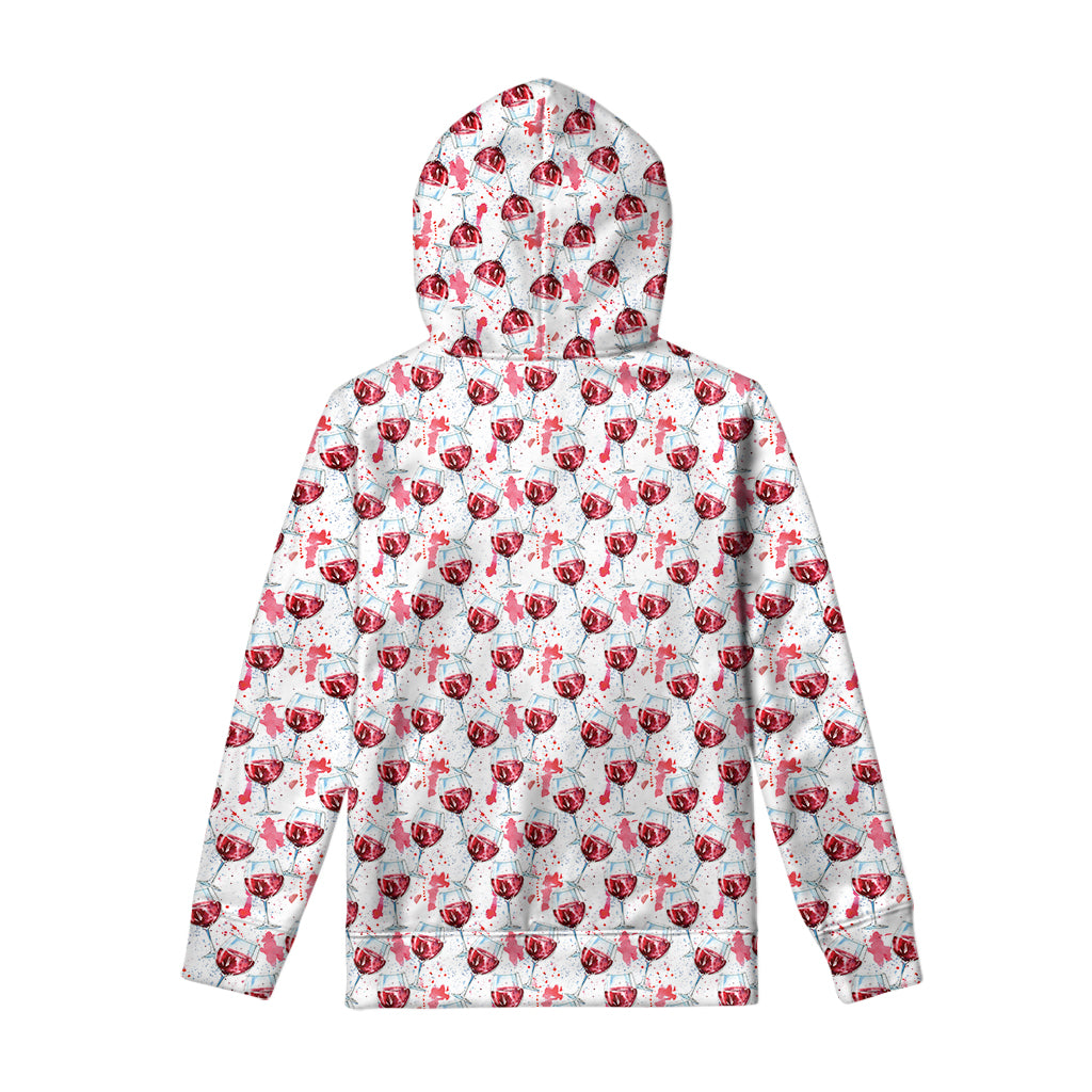 Splash Wine Pattern Print Pullover Hoodie