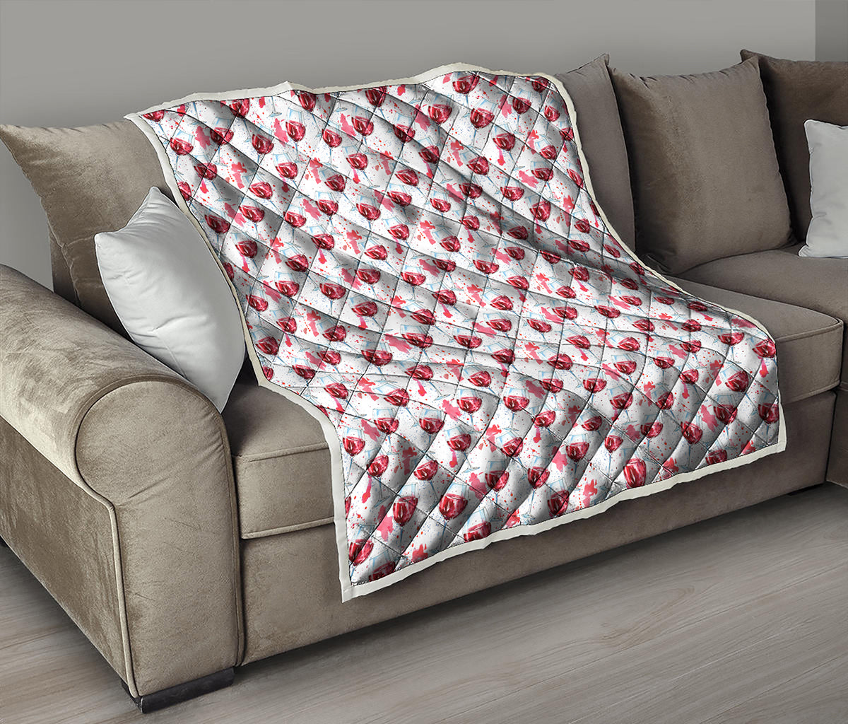 Splash Wine Pattern Print Quilt
