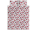 Splash Wine Pattern Print Quilt Bed Set