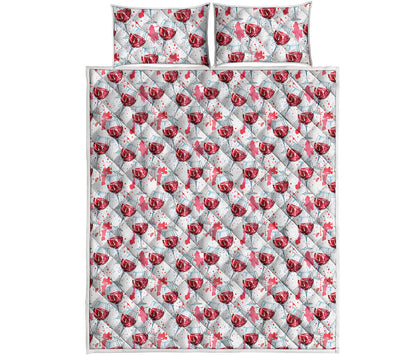 Splash Wine Pattern Print Quilt Bed Set