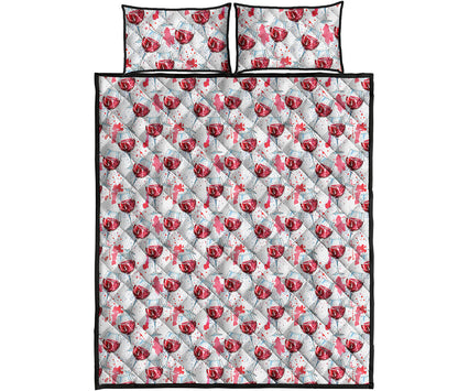 Splash Wine Pattern Print Quilt Bed Set