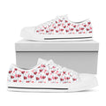 Splash Wine Pattern Print White Low Top Sneakers