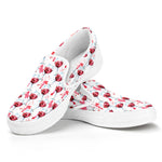 Splash Wine Pattern Print White Slip On Shoes