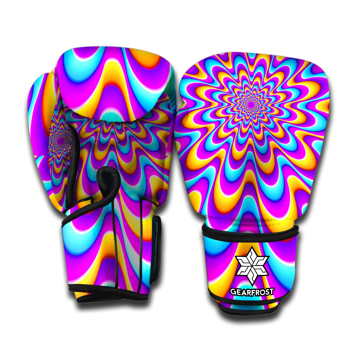 Splashing Colors Moving Optical Illusion Boxing Gloves