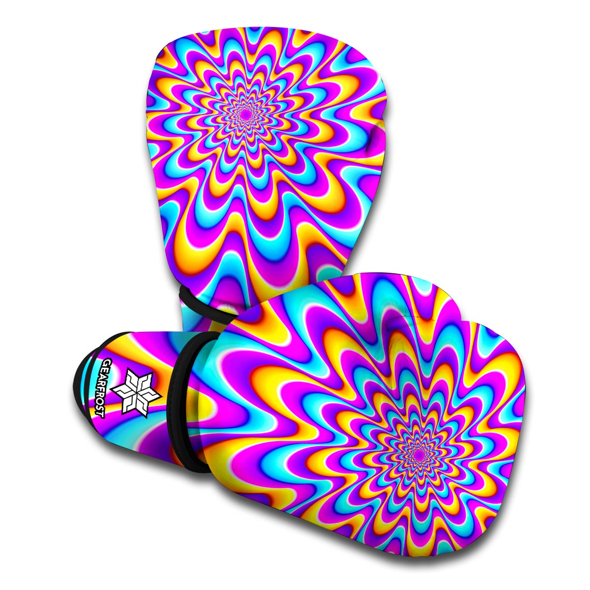 Splashing Colors Moving Optical Illusion Boxing Gloves
