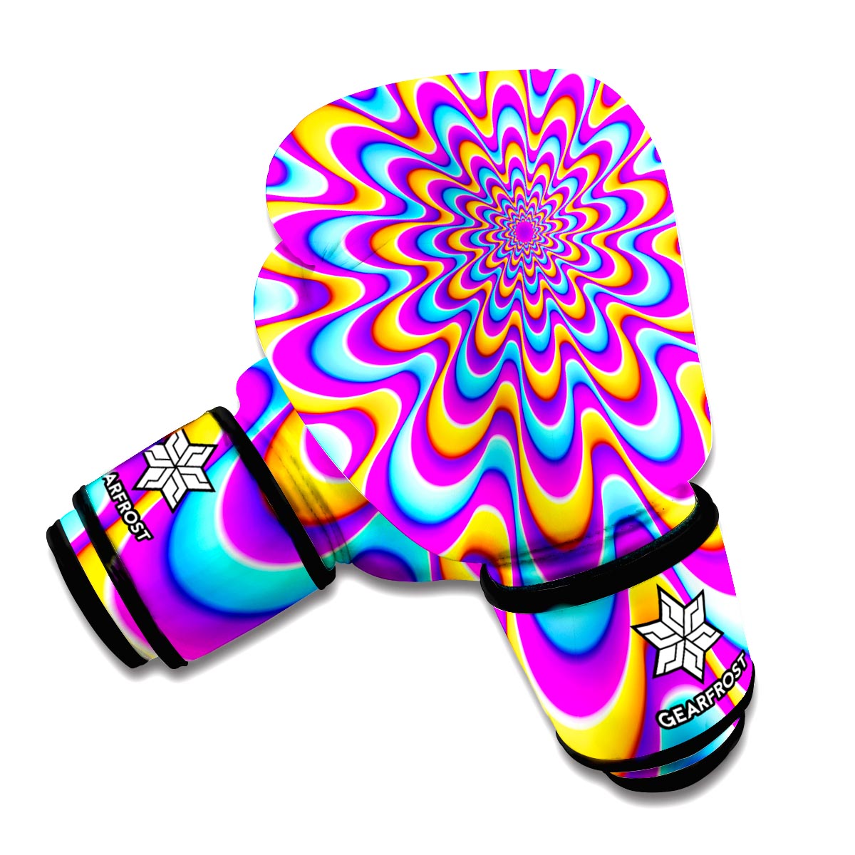 Splashing Colors Moving Optical Illusion Boxing Gloves
