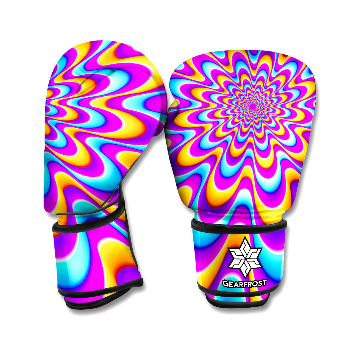 Splashing Colors Moving Optical Illusion Boxing Gloves