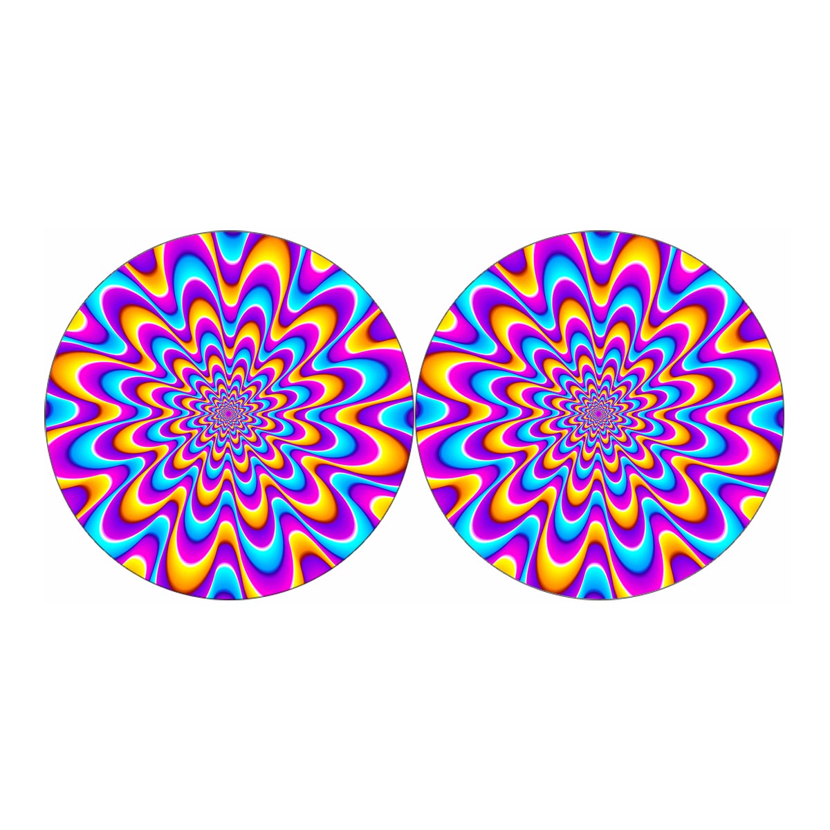 Splashing Colors Moving Optical Illusion Car Coasters