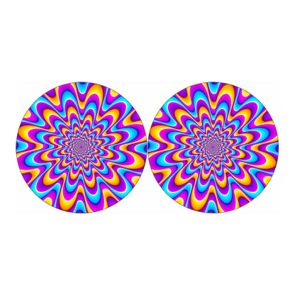 Splashing Colors Moving Optical Illusion Car Coasters