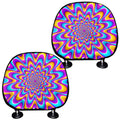 Splashing Colors Moving Optical Illusion Car Headrest Covers