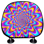 Splashing Colors Moving Optical Illusion Car Headrest Covers