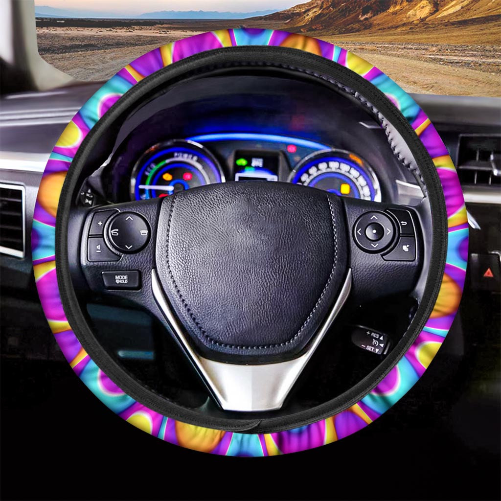 Splashing Colors Moving Optical Illusion Car Steering Wheel Cover
