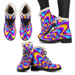 Splashing Colors Moving Optical Illusion Comfy Boots GearFrost