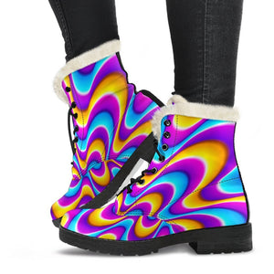 Splashing Colors Moving Optical Illusion Comfy Boots GearFrost