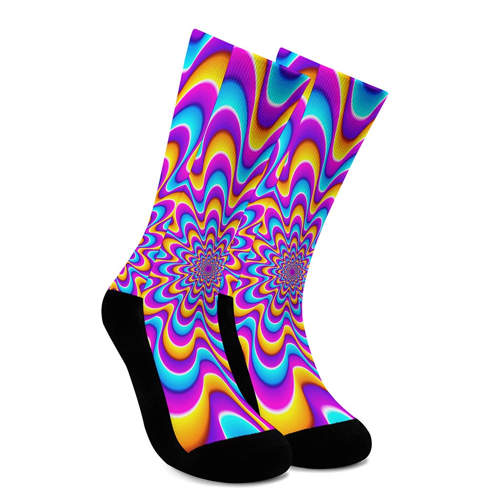 Splashing Colors Moving Optical Illusion Crew Socks