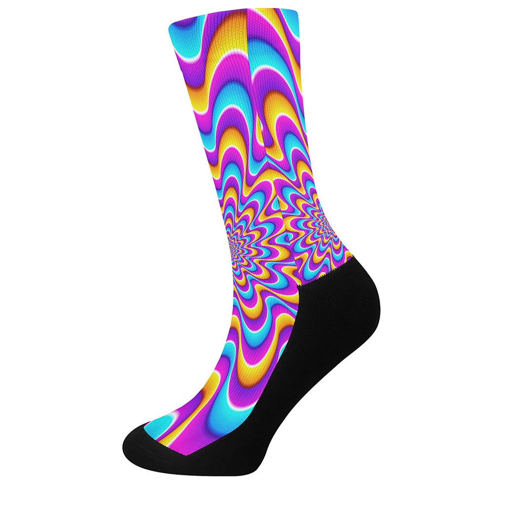Splashing Colors Moving Optical Illusion Crew Socks