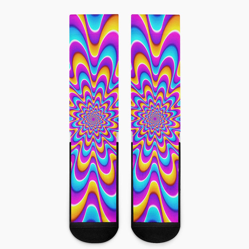 Splashing Colors Moving Optical Illusion Crew Socks