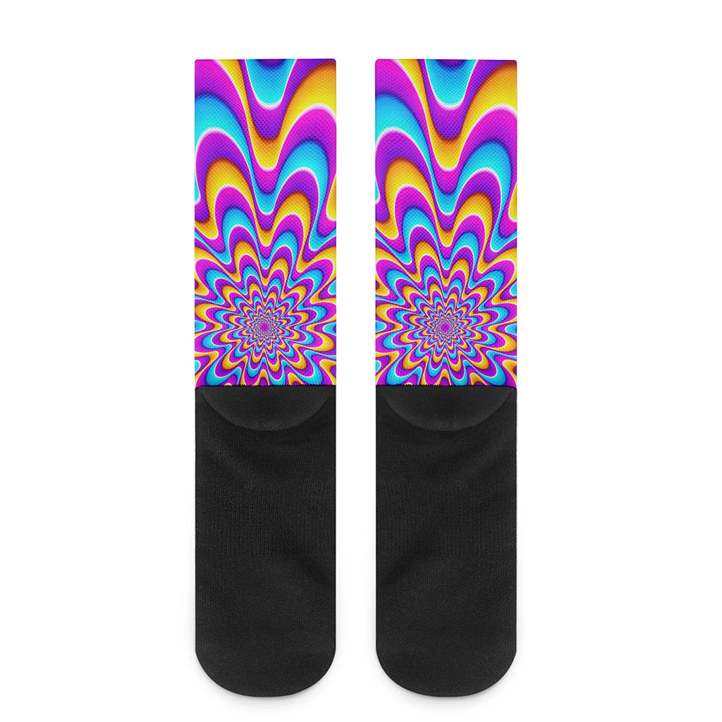 Splashing Colors Moving Optical Illusion Crew Socks
