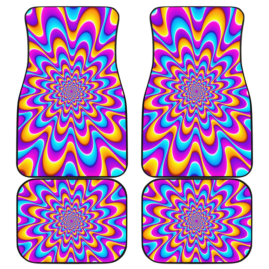 Splashing Colors Moving Optical Illusion Front and Back Car Floor Mats