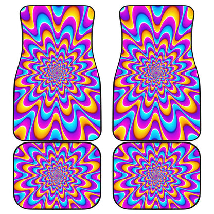 Splashing Colors Moving Optical Illusion Front and Back Car Floor Mats