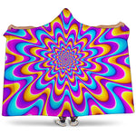 Splashing Colors Moving Optical Illusion Hooded Blanket