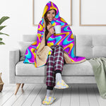 Splashing Colors Moving Optical Illusion Hooded Blanket