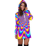 Splashing Colors Moving Optical Illusion Hoodie Dress GearFrost