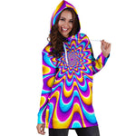 Splashing Colors Moving Optical Illusion Hoodie Dress GearFrost