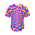 Splashing Colors Moving Optical Illusion Men's Baseball Jersey