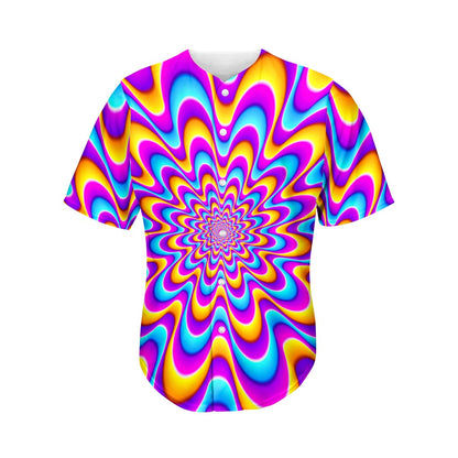 Splashing Colors Moving Optical Illusion Men's Baseball Jersey