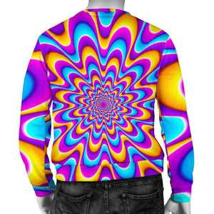 Splashing Colors Moving Optical Illusion Men's Crewneck Sweatshirt GearFrost