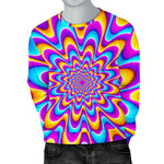 Splashing Colors Moving Optical Illusion Men's Crewneck Sweatshirt GearFrost