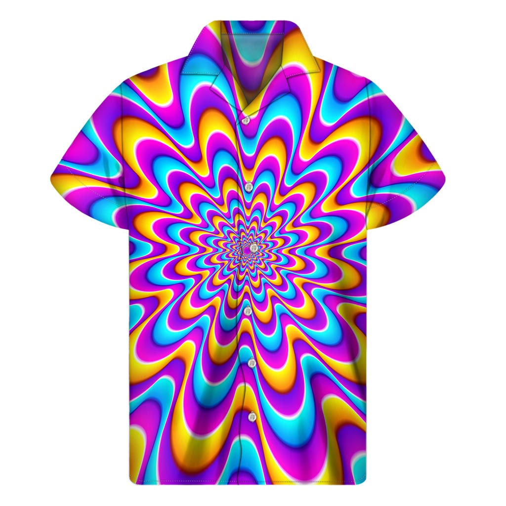 Splashing Colors Moving Optical Illusion Men's Short Sleeve Shirt