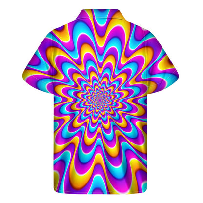 Splashing Colors Moving Optical Illusion Men's Short Sleeve Shirt