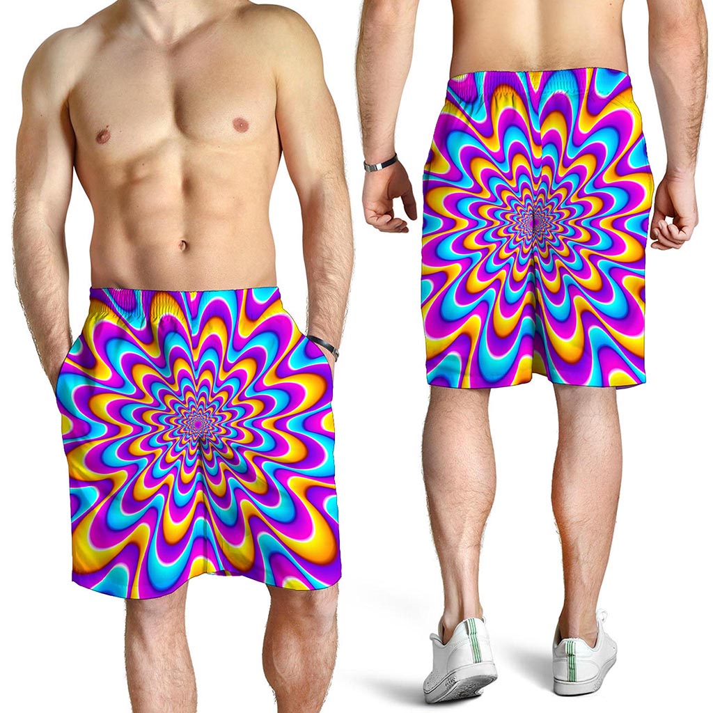 Splashing Colors Moving Optical Illusion Men's Shorts