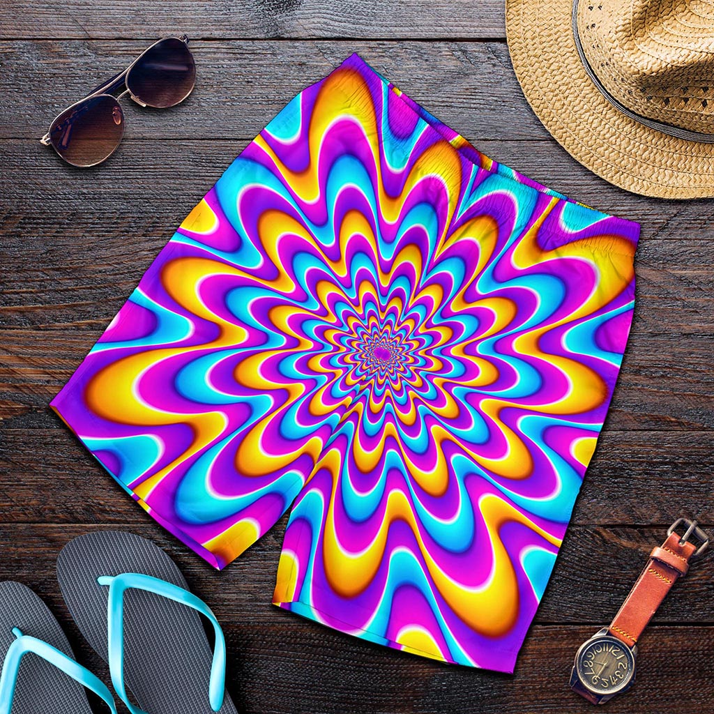 Splashing Colors Moving Optical Illusion Men's Shorts