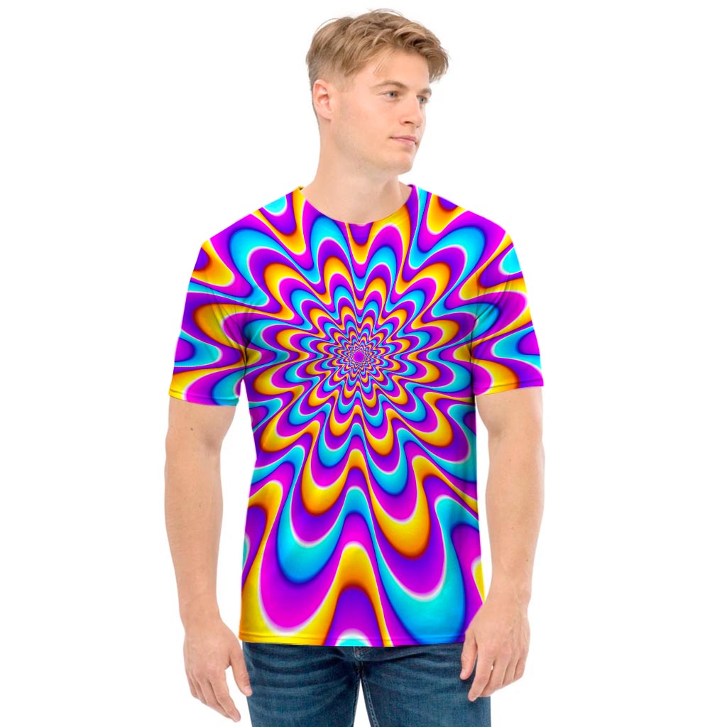 Splashing Colors Moving Optical Illusion Men's T-Shirt