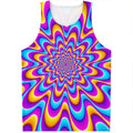 Splashing Colors Moving Optical Illusion Men's Tank Top