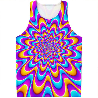 Splashing Colors Moving Optical Illusion Men's Tank Top