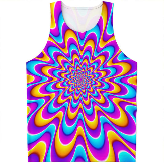 Splashing Colors Moving Optical Illusion Men's Tank Top
