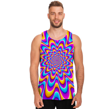 Splashing Colors Moving Optical Illusion Men's Tank Top