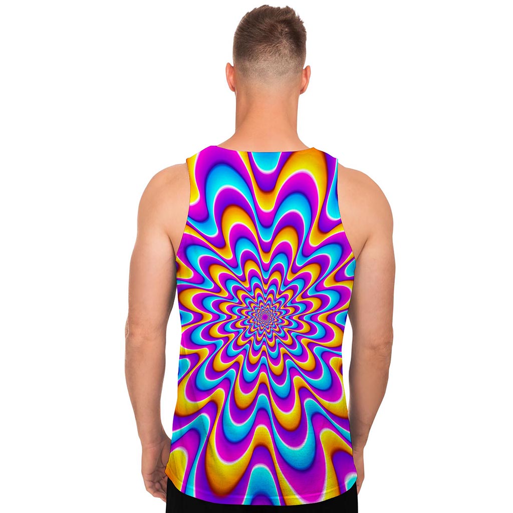 Splashing Colors Moving Optical Illusion Men's Tank Top