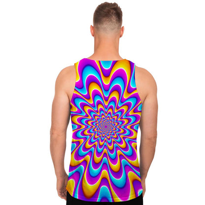 Splashing Colors Moving Optical Illusion Men's Tank Top