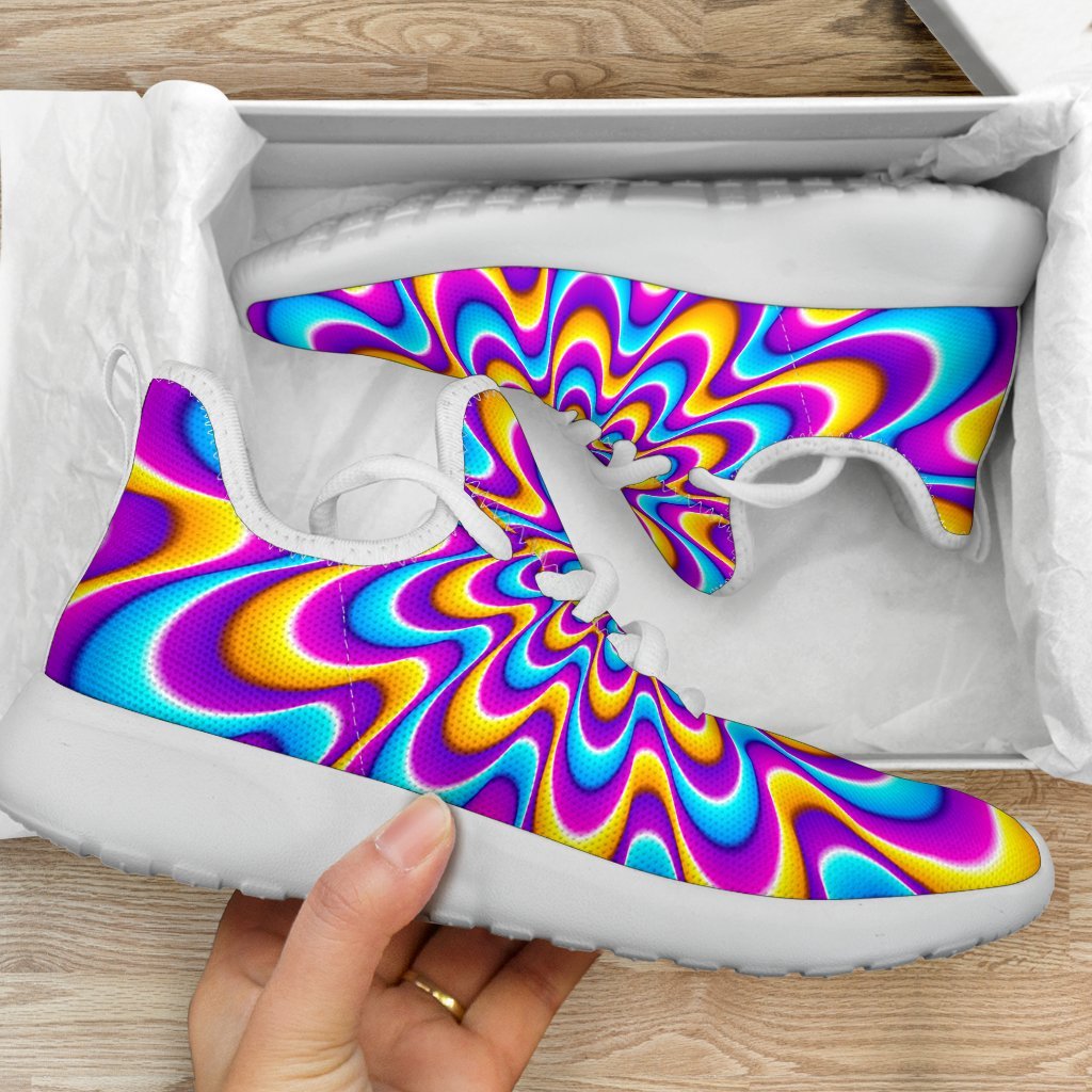 Splashing Colors Moving Optical Illusion Mesh Knit Shoes GearFrost