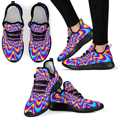 Splashing Colors Moving Optical Illusion Mesh Knit Shoes GearFrost