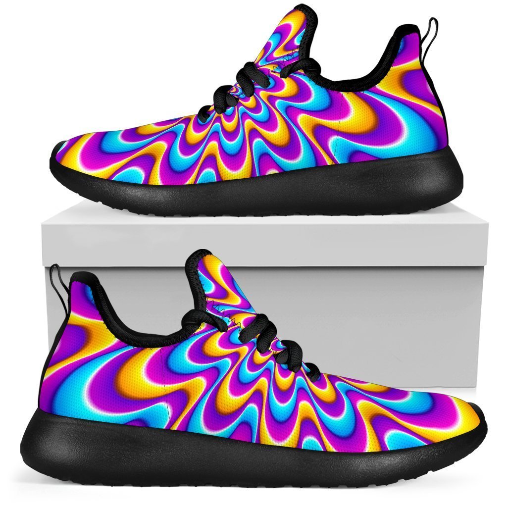 Splashing Colors Moving Optical Illusion Mesh Knit Shoes GearFrost