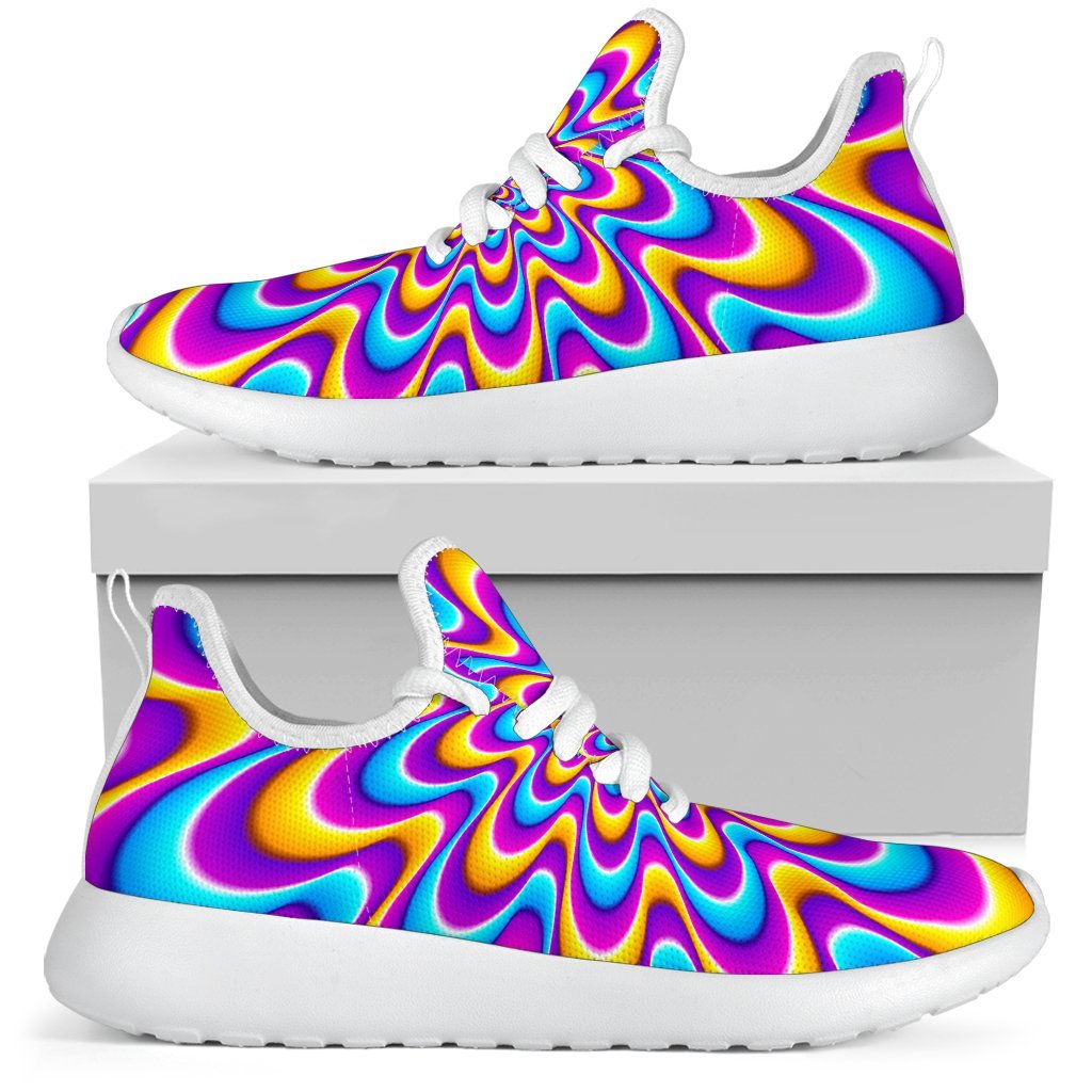Splashing Colors Moving Optical Illusion Mesh Knit Shoes GearFrost