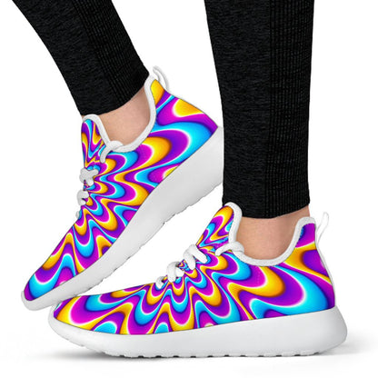 Splashing Colors Moving Optical Illusion Mesh Knit Shoes GearFrost